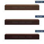 Meuble TV minimaliste avec tiroirs, console multimédia en bois massif avec placards, porte abattante, placage noyer, entièrement assemblé