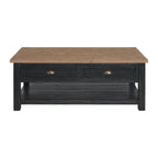 The Gray Barn Downington Table Basse à 2 Tiroirs en Bois Massif
