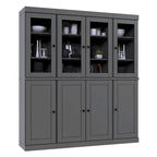 Buffet de cuisine en bois massif 100 % fabriqué en Chine avec portes en verre ou en bois massif et kit de 2 tiroirs 65 x 71,5