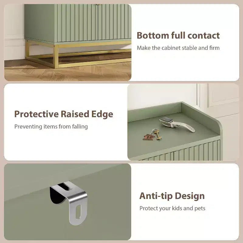 Buffet avec rangement et bahut 4 portes, console multimédia moderne de 120 cm de large