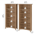 Bibliothèque haute à 5 étagères Salinas (lot de 2) de Bush Furniture
