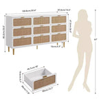 Commode en rotin pour la chambre, armoires de rangement grande capacité pour la garde-robe, convient pour le salon, le couloir et la chambre d'enfant.