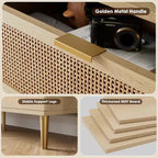 Commode en rotin pour la chambre, armoires de rangement grande capacité pour la garde-robe, convient pour le salon, le couloir et la chambre d'enfant.