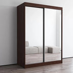 Armoire-penderie à 2 portes miroir avec finition brillante | 120 ou 150 cm de largeur