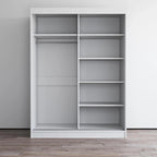 Armoire-penderie à 2 portes miroir avec finition brillante | 120 ou 150 cm de largeur