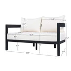 ModernLuxe Ensemble de canapé d'extérieur 4/5 pièces Meubles de conversation pour terrasse Groupe de sièges avec table basse, coussins résistant aux intempéries et cadre résistant à la rouille