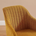 Fauteuil pivotant Art Leon confortable en tissu avec pieds en chêne massif