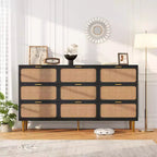 Commode en rotin pour la chambre, armoires de rangement grande capacité pour la garde-robe, convient pour le salon, le couloir et la chambre d'enfant.