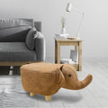 Pouf ottoman en velours en forme d'animal avec pieds en bois massif