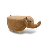 Pouf ottoman en velours en forme d'animal avec pieds en bois massif