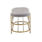Banc rembourré en velours avec double range-chaussures