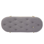Banc rembourré en velours avec double range-chaussures