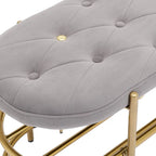 Banc rembourré en velours avec double range-chaussures