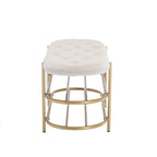 Banc rembourré en velours avec double range-chaussures