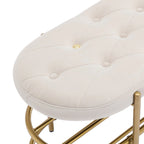 Banc rembourré en velours avec double range-chaussures