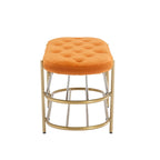 Banc rembourré en velours avec double range-chaussures