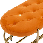 Banc rembourré en velours avec double range-chaussures
