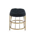 Banc rembourré en velours avec double range-chaussures