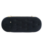 Banc rembourré en velours avec double range-chaussures