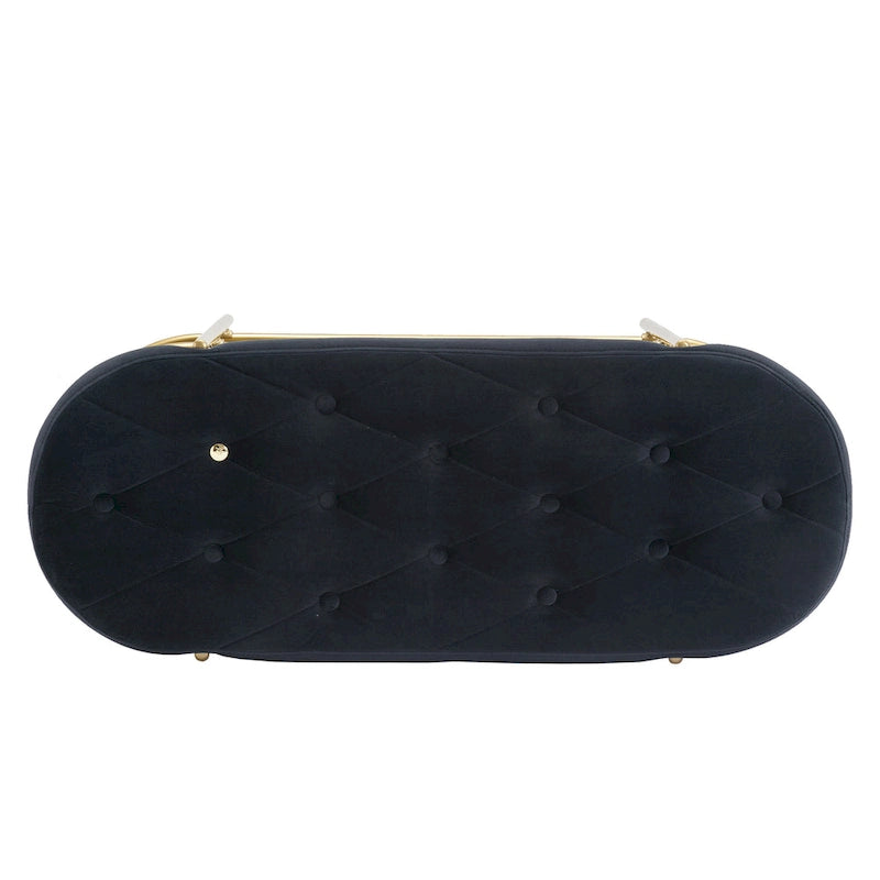 SEYNAR 40 Velvet Upholstered Living Room Bench with Double shoe rack