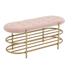 Banc rembourré en velours avec double range-chaussures