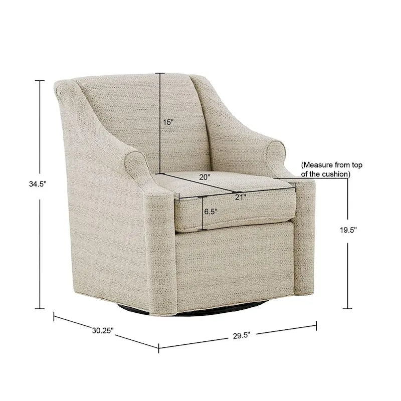 Tan 360° Swivel Glider Chair