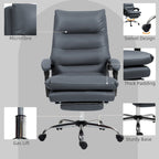 Fauteuil de bureau massant inclinable avec chauffage et vibrations | Microfibre | Blanc crème