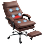Fauteuil de bureau massant inclinable avec chauffage et vibrations | Microfibre | Blanc crème
