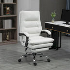 Fauteuil de bureau massant inclinable avec chauffage et vibrations | Microfibre | Blanc crème