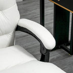 Fauteuil de bureau massant inclinable avec chauffage et vibrations | Microfibre | Blanc crème