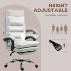 Fauteuil de bureau massant inclinable avec chauffage et vibrations | Microfibre | Blanc crème
