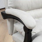 Fauteuil de bureau massant inclinable avec chauffage et vibrations | Microfibre | Blanc crème