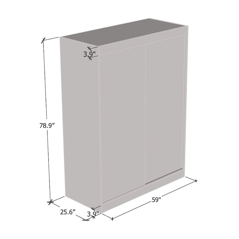 Copper Grove Parasol Modern Glossy Mirrored 2-door Wardrobe Armoire