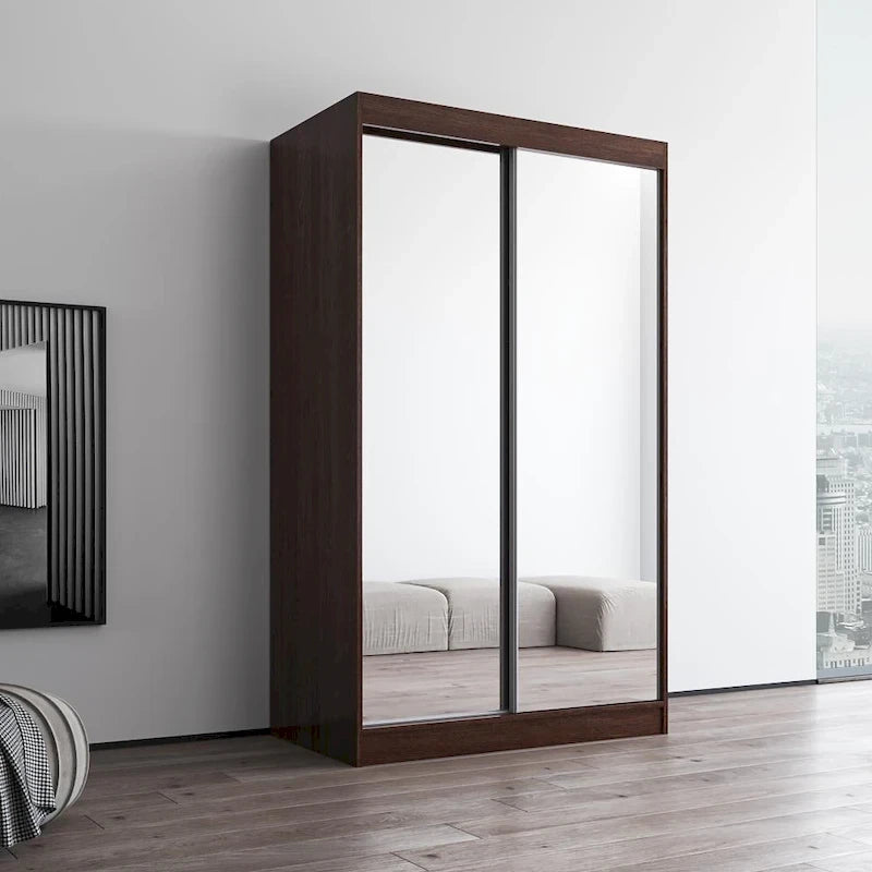Copper Grove Parasol Modern Glossy Mirrored 2-door Wardrobe Armoire