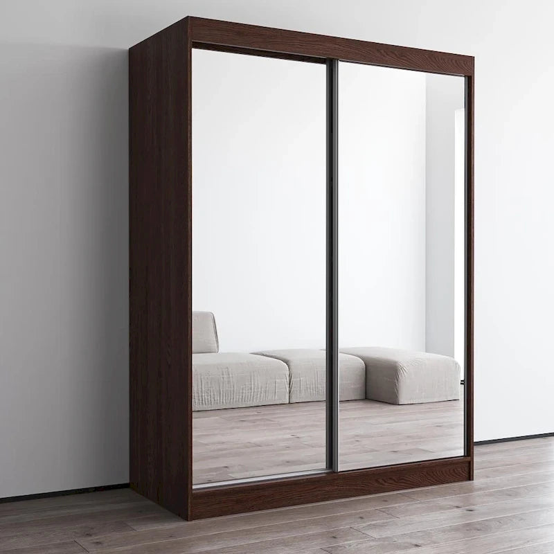 Copper Grove Parasol Modern Glossy Mirrored 2-door Wardrobe Armoire