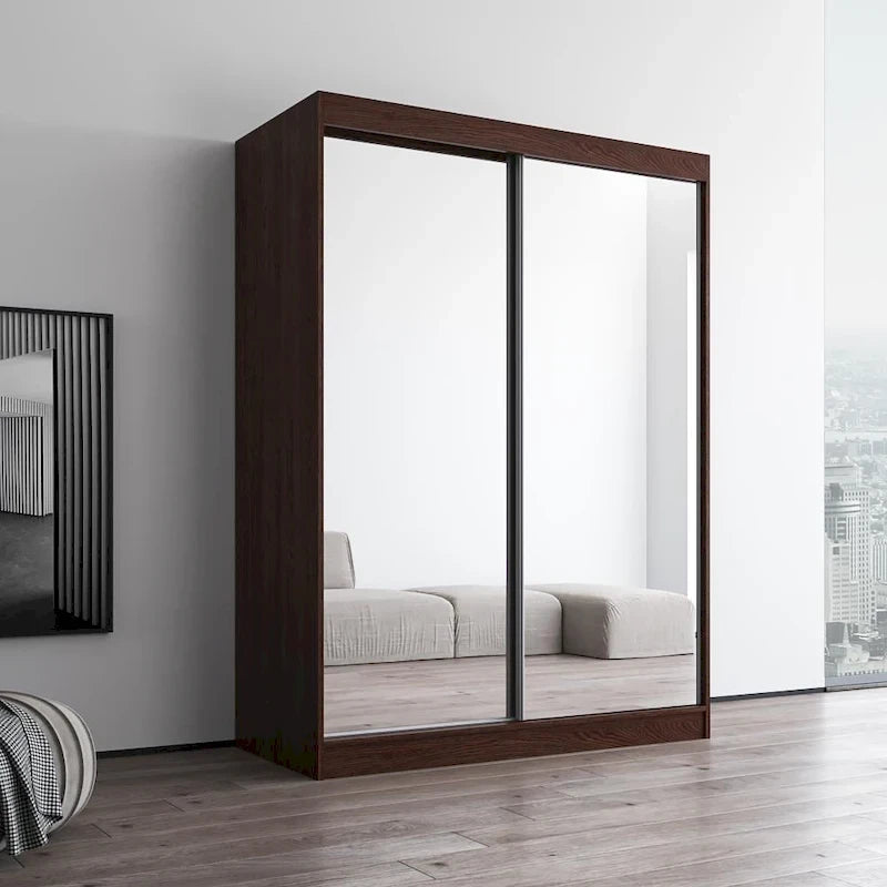 Copper Grove Parasol Modern Glossy Mirrored 2-door Wardrobe Armoire