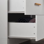 Armoire autoportante à double section avec étagères | Blanche