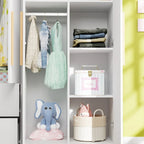 Armoire autoportante à double section avec étagères | Blanche