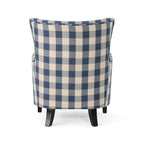 Fauteuil rembourré à dossier haut avec pieds en bois Modern Retro 30.25 pour le salon