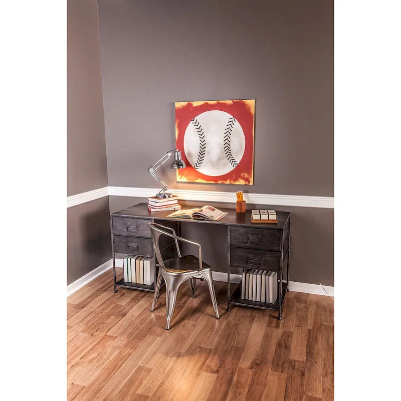 Graphite Metal 60-Inch Industrial Chic Desk
