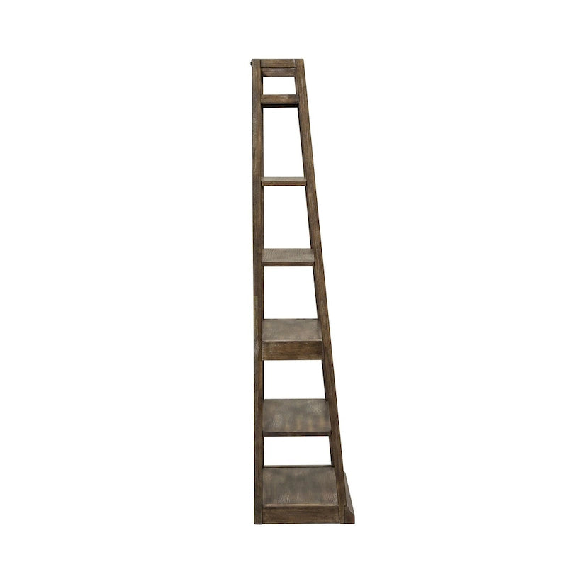 Stone Brook Rustic Saddle Leaning Bookcase