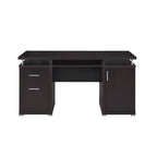 Bureau informatique avec tiroirs, meuble de rangement et tablette coulissante pour clavier