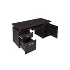 Bureau informatique avec tiroirs, meuble de rangement et tablette coulissante pour clavier