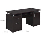 Bureau informatique avec tiroirs, meuble de rangement et tablette coulissante pour clavier