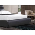 Lit coffre capitonné avec vérin à gaz et tête de lit rembourrée