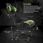 Chaise de jeu et de bureau style course avec accoudoirs réglables 4D | Dossier ergonomique en maille