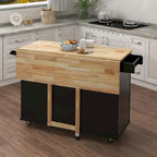 Îlot de cuisine multifonctionnel et desserte/buffet avec porte-épices et porte-serviettes