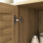 Buffet de salle à manger en bois avec portes tissées et étagère réglable | Finition bois