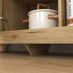Buffet de salle à manger en bois avec portes tissées et étagère réglable | Finition bois