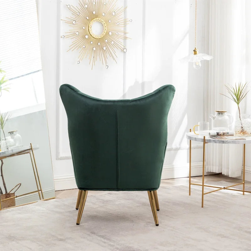 Velvet Wing Back Accent Chair